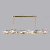 Люстра подвесная Dallas 2078-6L BR iLamp прозрачная на 6 ламп, основание латунь в стиле современный американский Люстра подвесная Dallas 2078-6L BR iLamp прозрачная на 6 ламп, основание латунь в стиле современный американский